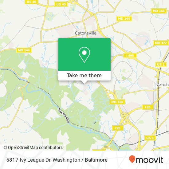 5817 Ivy League Dr, Catonsville, MD 21228 map