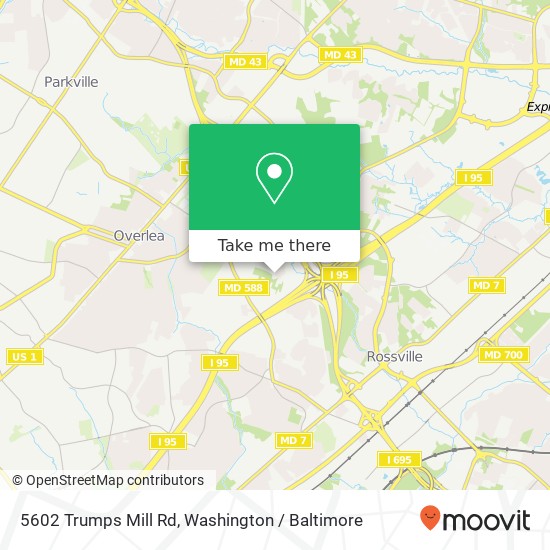 Mapa de 5602 Trumps Mill Rd, Baltimore, MD 21206