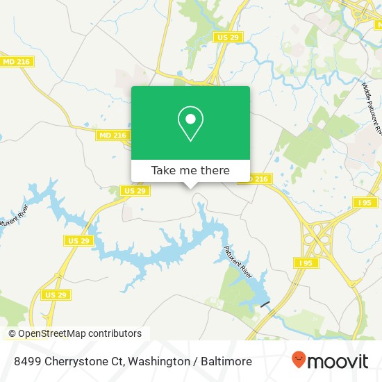 Mapa de 8499 Cherrystone Ct, Laurel, MD 20723