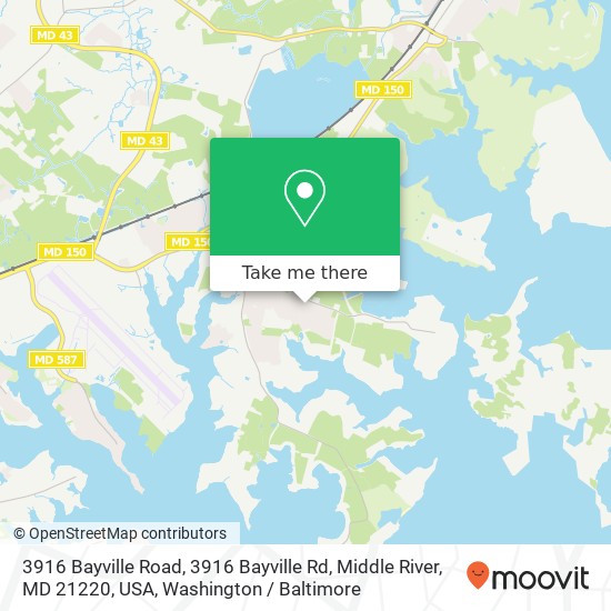 3916 Bayville Road, 3916 Bayville Rd, Middle River, MD 21220, USA map