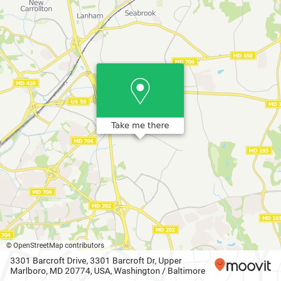 Mapa de 3301 Barcroft Drive, 3301 Barcroft Dr, Upper Marlboro, MD 20774, USA