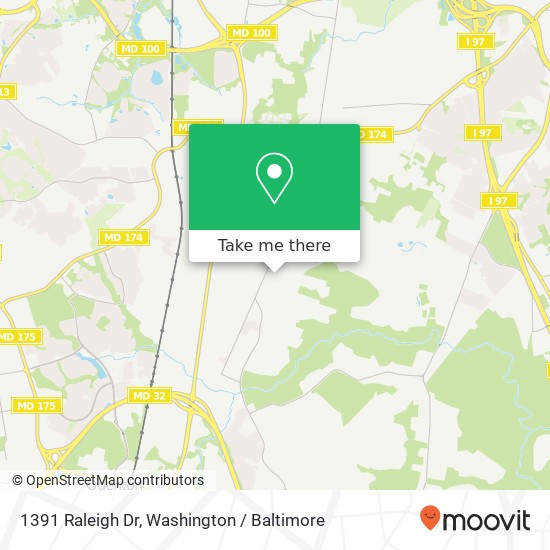 Mapa de 1391 Raleigh Dr, Severn, MD 21144