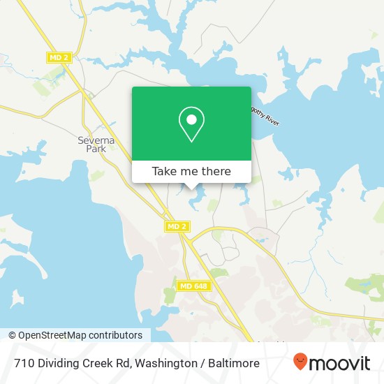 Mapa de 710 Dividing Creek Rd, Arnold, MD 21012