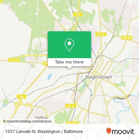 Mapa de 1037 Lanvale St, Hagerstown, MD 21740