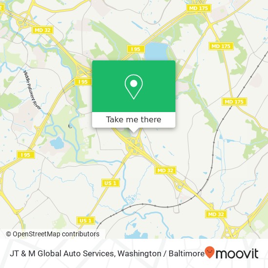 Mapa de JT & M Global Auto Services, 8844 Washington Blvd