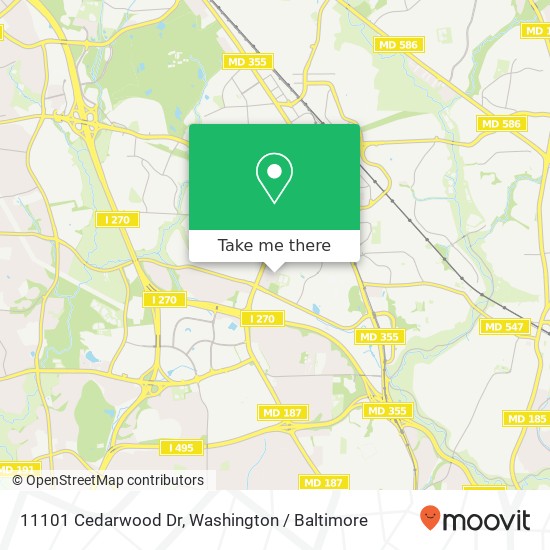 Mapa de 11101 Cedarwood Dr, Rockville, MD 20852