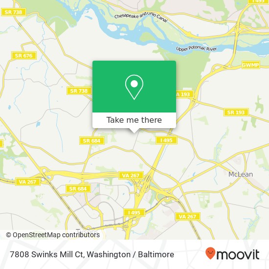 7808 Swinks Mill Ct, McLean, VA 22102 map