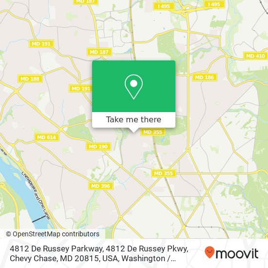 Mapa de 4812 De Russey Parkway, 4812 De Russey Pkwy, Chevy Chase, MD 20815, USA