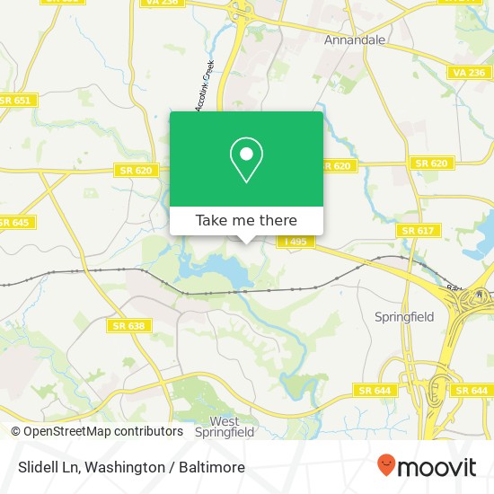 Slidell Ln, Springfield, VA 22151 map