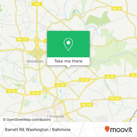 Mapa de Barrett Rd, Gwynn Oak, MD 21207