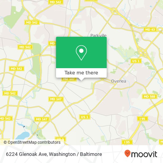 Mapa de 6224 Glenoak Ave, Baltimore, MD 21214