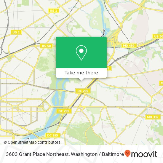 3603 Grant Place Northeast, 3603 Grant Pl NE, Washington, DC 20019, USA map
