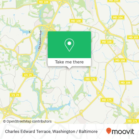 Mapa de Charles Edward Terrace, Charles Edward Terrace, Columbia, MD 21045, USA
