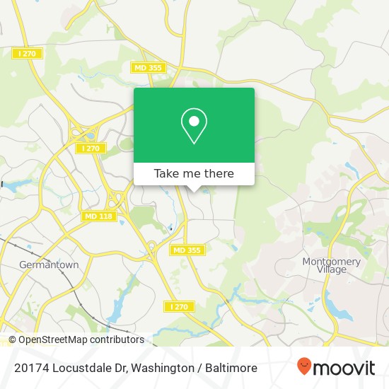 Mapa de 20174 Locustdale Dr, Germantown, MD 20876