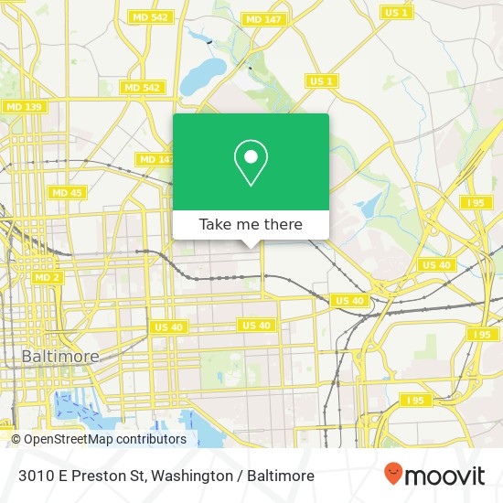 Mapa de 3010 E Preston St, Baltimore, MD 21213