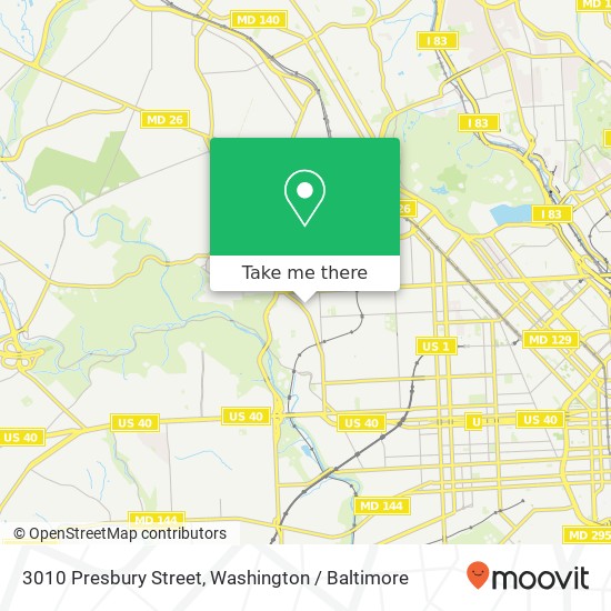 3010 Presbury Street, 3010 Presbury St, Baltimore, MD 21216, USA map