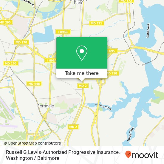 Mapa de Russell G Lewis-Authorized Progressive Insurance, 6710 Ritchie Hwy