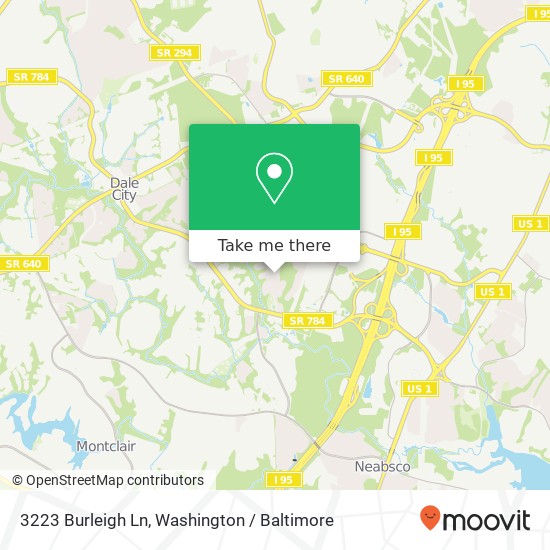 Mapa de 3223 Burleigh Ln, Woodbridge, VA 22193