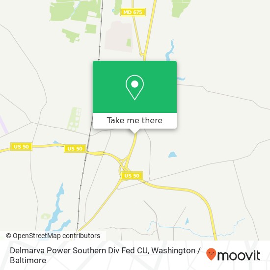 Mapa de Delmarva Power Southern Div Fed CU, 2530 N Salisbury Blvd