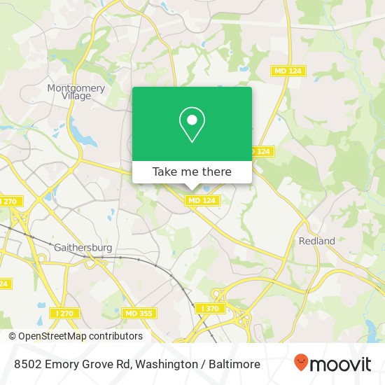 Mapa de 8502 Emory Grove Rd, Gaithersburg, MD 20877