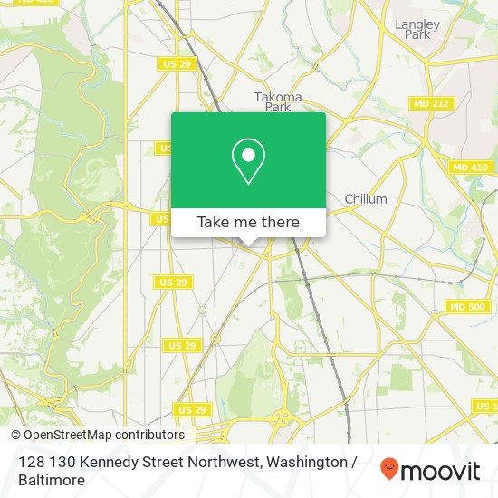Mapa de 128 130 Kennedy Street Northwest, 128 130 Kennedy St NW, Washington, DC 20011, USA