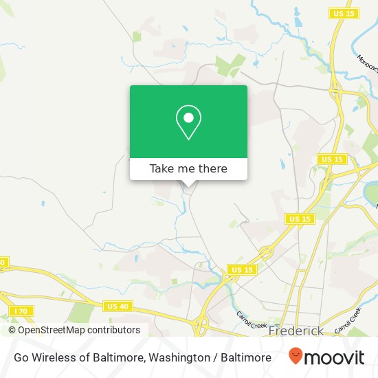 Mapa de Go Wireless of Baltimore, 2060 Yellow Springs Rd