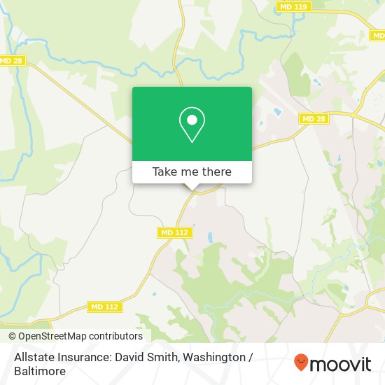 Mapa de Allstate Insurance: David Smith, 14100 Darnestown Rd