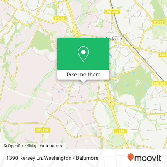Mapa de 1390 Kersey Ln, Potomac, MD 20854