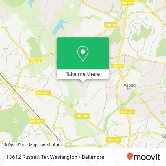 Mapa de 13612 Russett Ter, Rockville, MD 20853