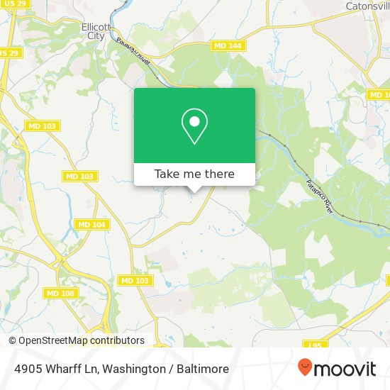 Mapa de 4905 Wharff Ln, Ellicott City, MD 21043
