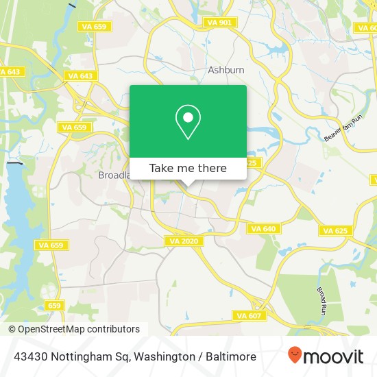 Mapa de 43430 Nottingham Sq, Ashburn, VA 20147