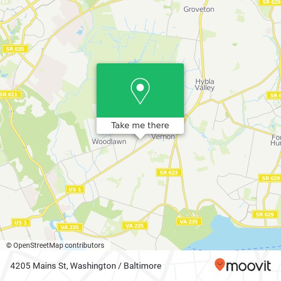 Mapa de 4205 Mains St, Alexandria, VA 22309