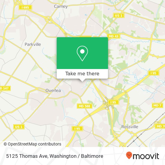 Mapa de 5125 Thomas Ave, Nottingham, MD 21236