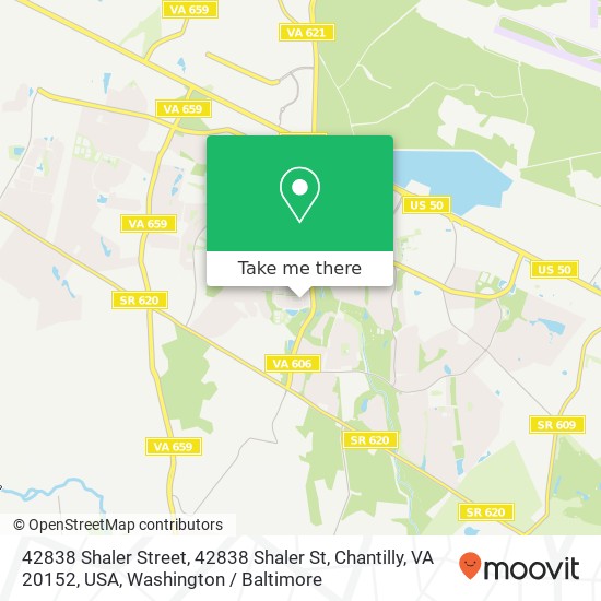 Mapa de 42838 Shaler Street, 42838 Shaler St, Chantilly, VA 20152, USA