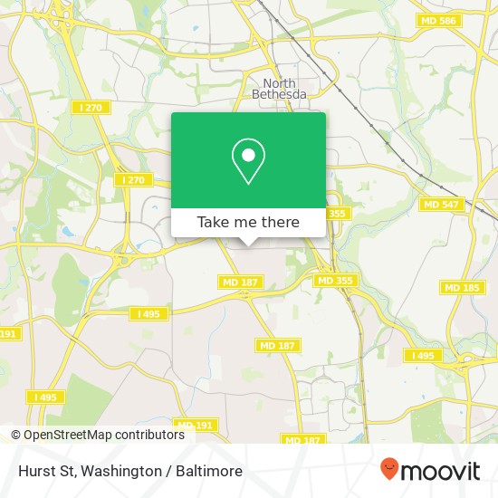 Mapa de Hurst St, Bethesda, MD 20814