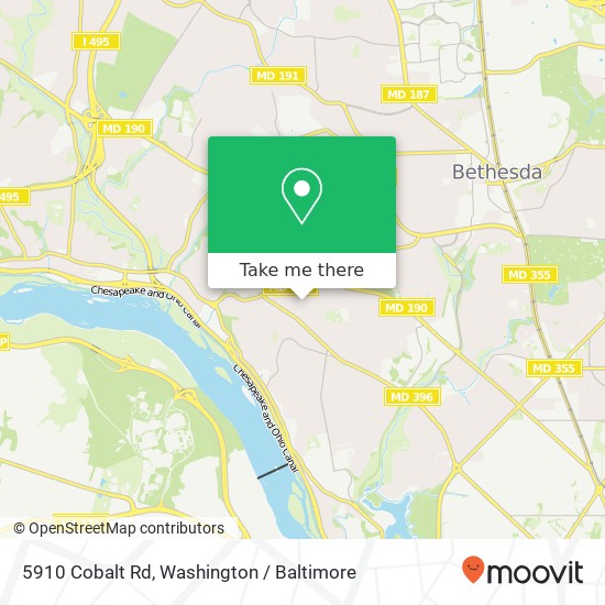 Mapa de 5910 Cobalt Rd, Bethesda, MD 20816