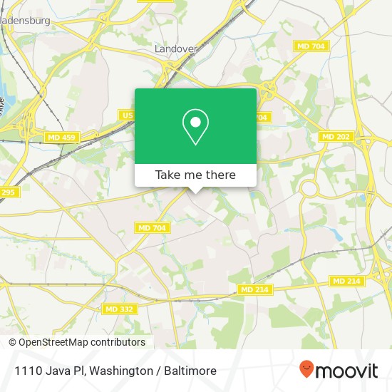 Mapa de 1110 Java Pl, Hyattsville, MD 20785