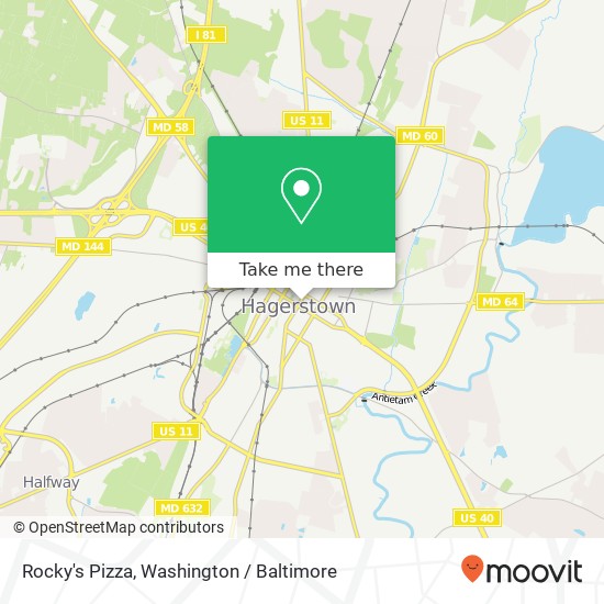 Rocky's Pizza, 40 N Potomac St map