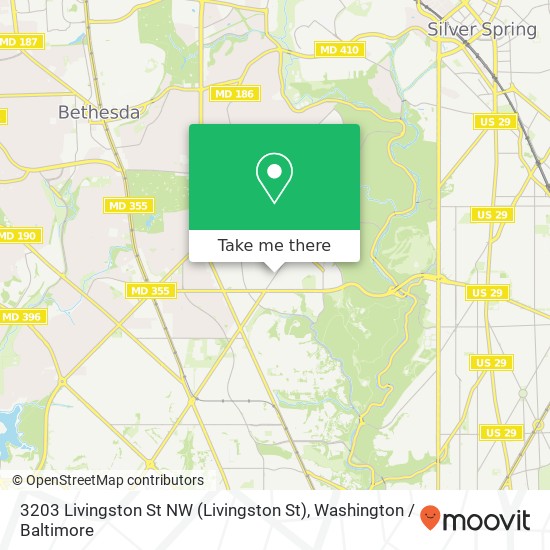 Mapa de 3203 Livingston St NW (Livingston St), Washington, DC 20015