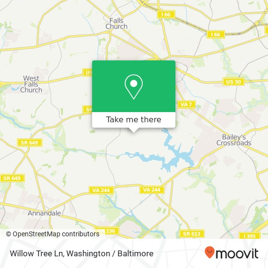 Mapa de Willow Tree Ln, Falls Church, VA 22044