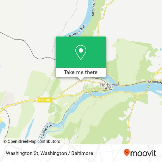 Mapa de Washington St, Harpers Ferry, WV 25425