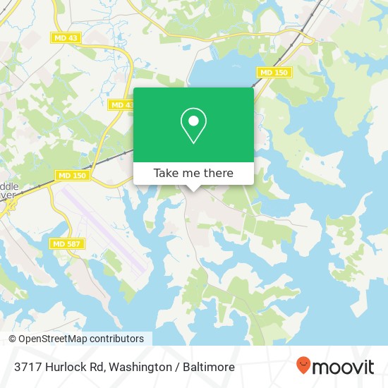 Mapa de 3717 Hurlock Rd, Middle River, MD 21220