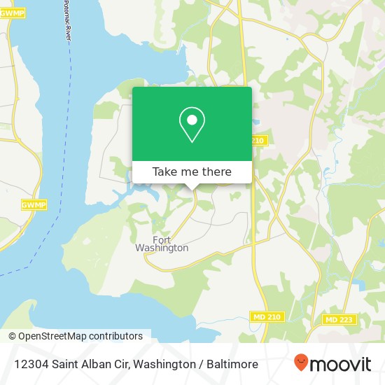 Mapa de 12304 Saint Alban Cir, Fort Washington, MD 20744