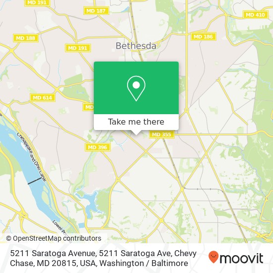 5211 Saratoga Avenue, 5211 Saratoga Ave, Chevy Chase, MD 20815, USA map