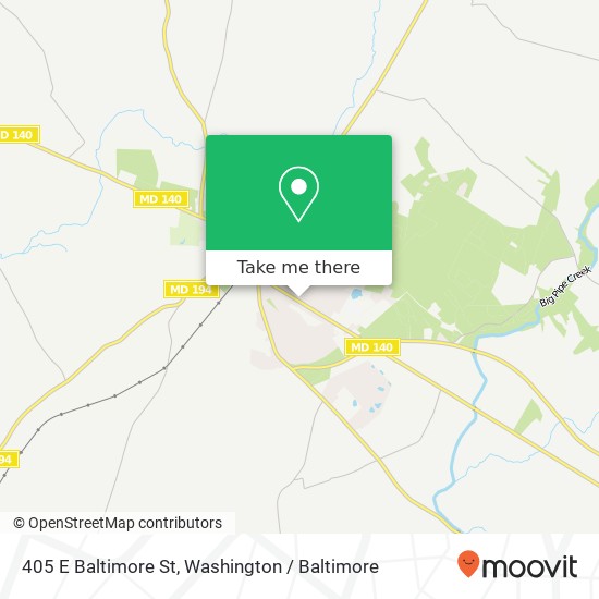 Mapa de 405 E Baltimore St, Taneytown, MD 21787