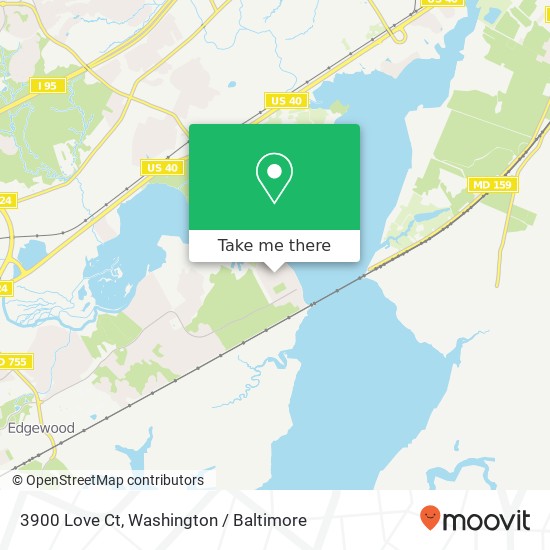 Mapa de 3900 Love Ct, Edgewood, MD 21040