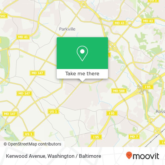 Mapa de Kenwood Avenue, Kenwood Ave, Baltimore, MD, USA