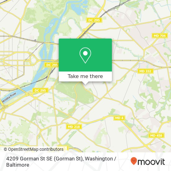 Mapa de 4209 Gorman St SE (Gorman St), Washington, DC 20019
