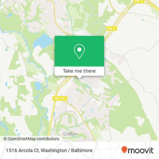 Mapa de 1516 Arcola Ct, Crofton, MD 21114