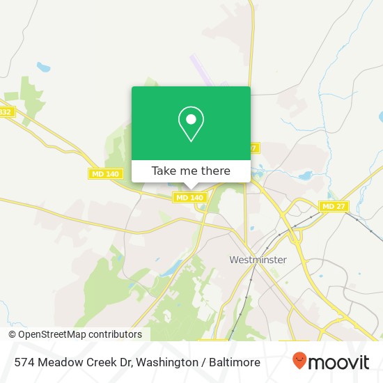 Mapa de 574 Meadow Creek Dr, Westminster, MD 21158